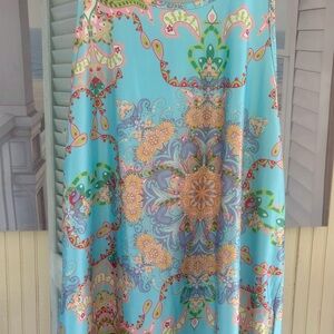 Blue A-Line Maxi Top Resort Wear